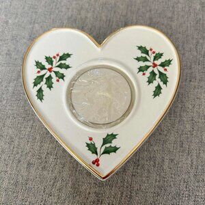 Lenox Holiday Heart Votive Candle Holder Christmas